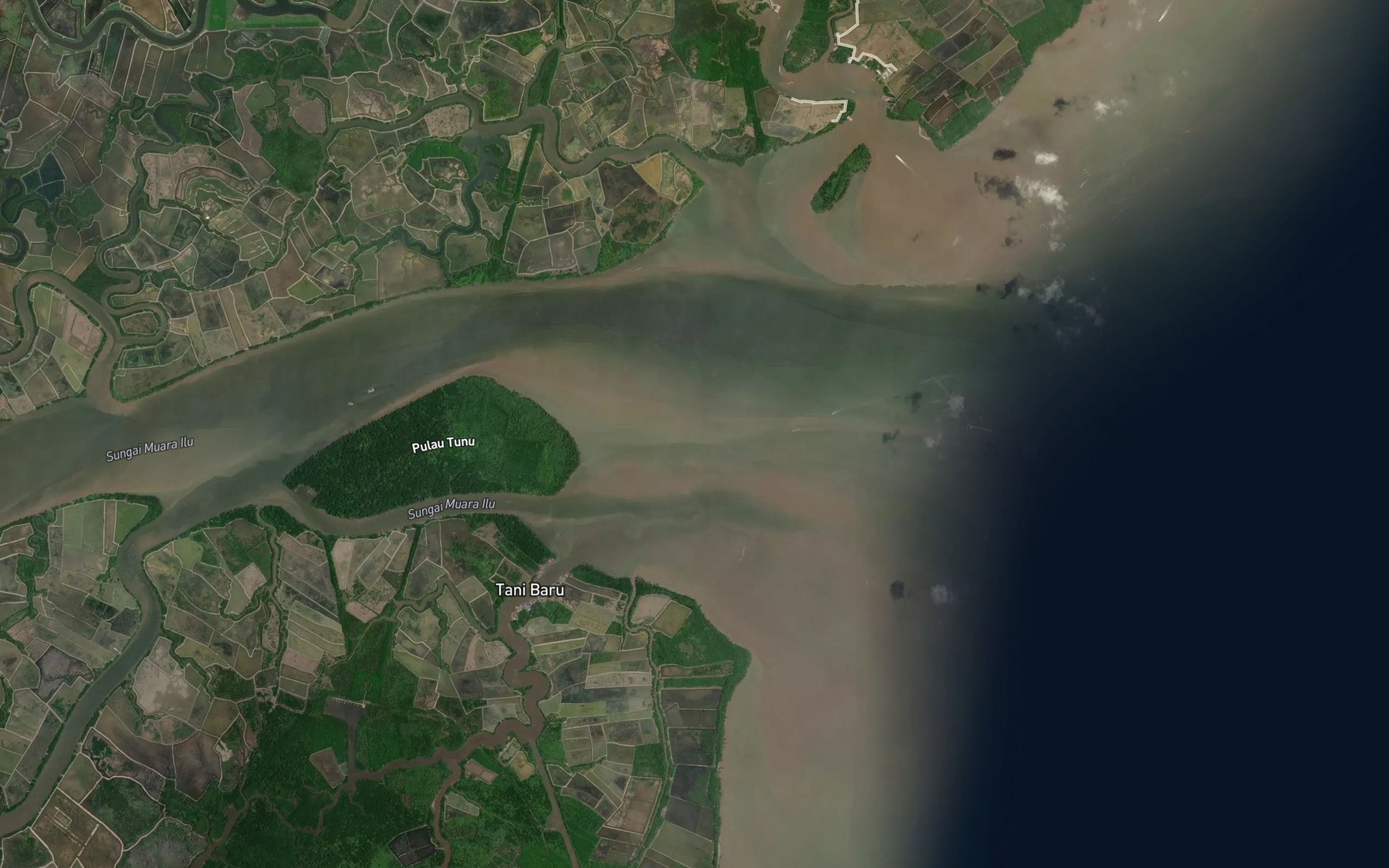 Satellite map of the Muara Ilu