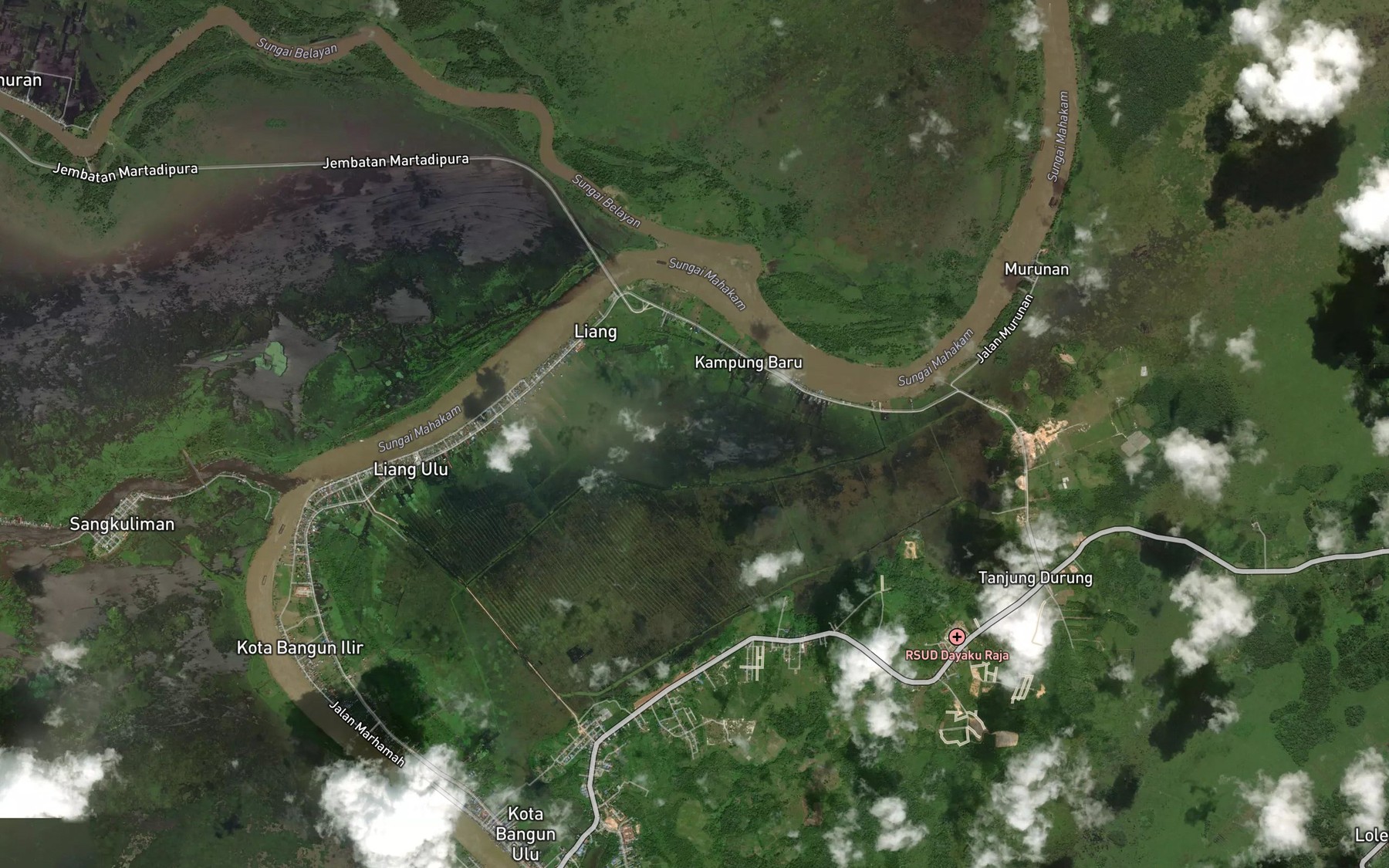 Satellite map of the Sungai Belayan