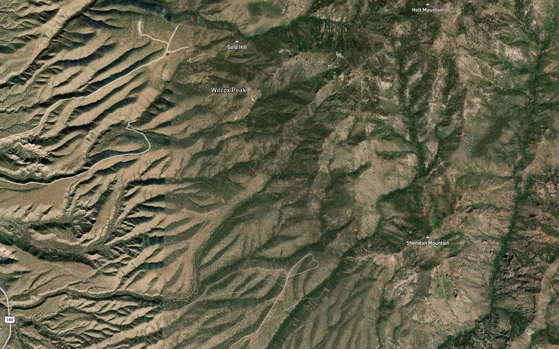 Satellite map of the Chipmunk Spring