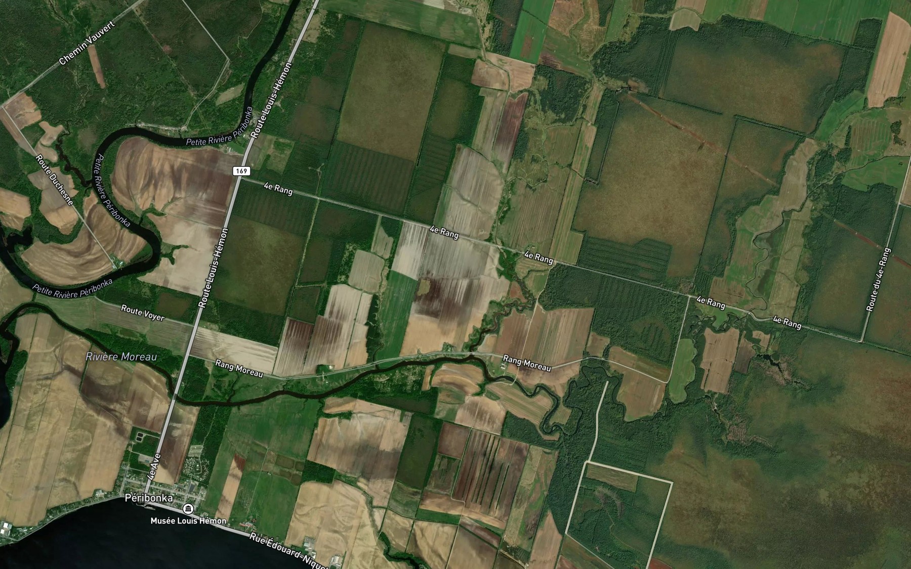 Satellite map of the Cours d'eau du Pere-Chiquette