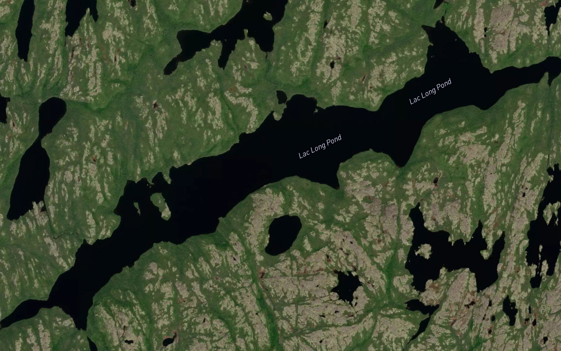 Satellite map of the Lac Long Pond