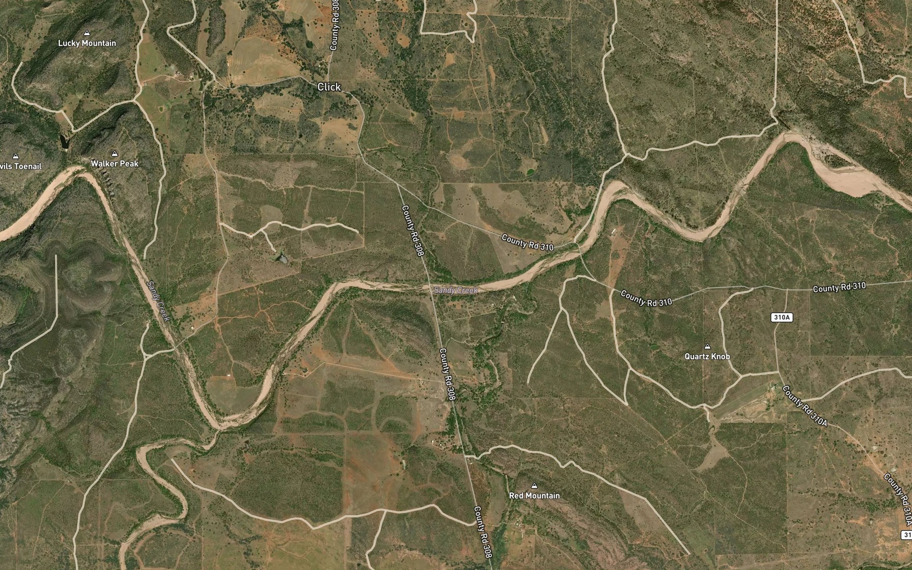 Satellite map of the Barnett Branch