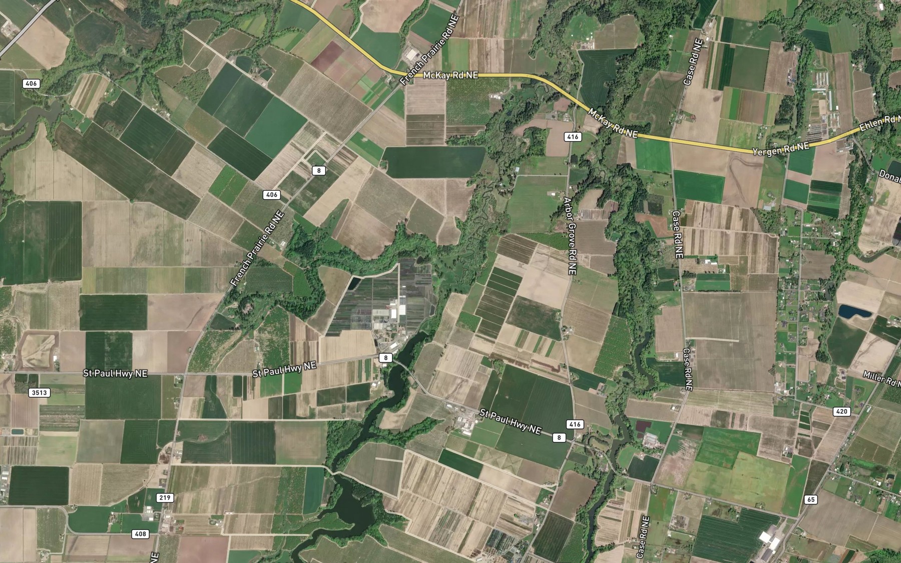 Satellite map of the Murphy Creek