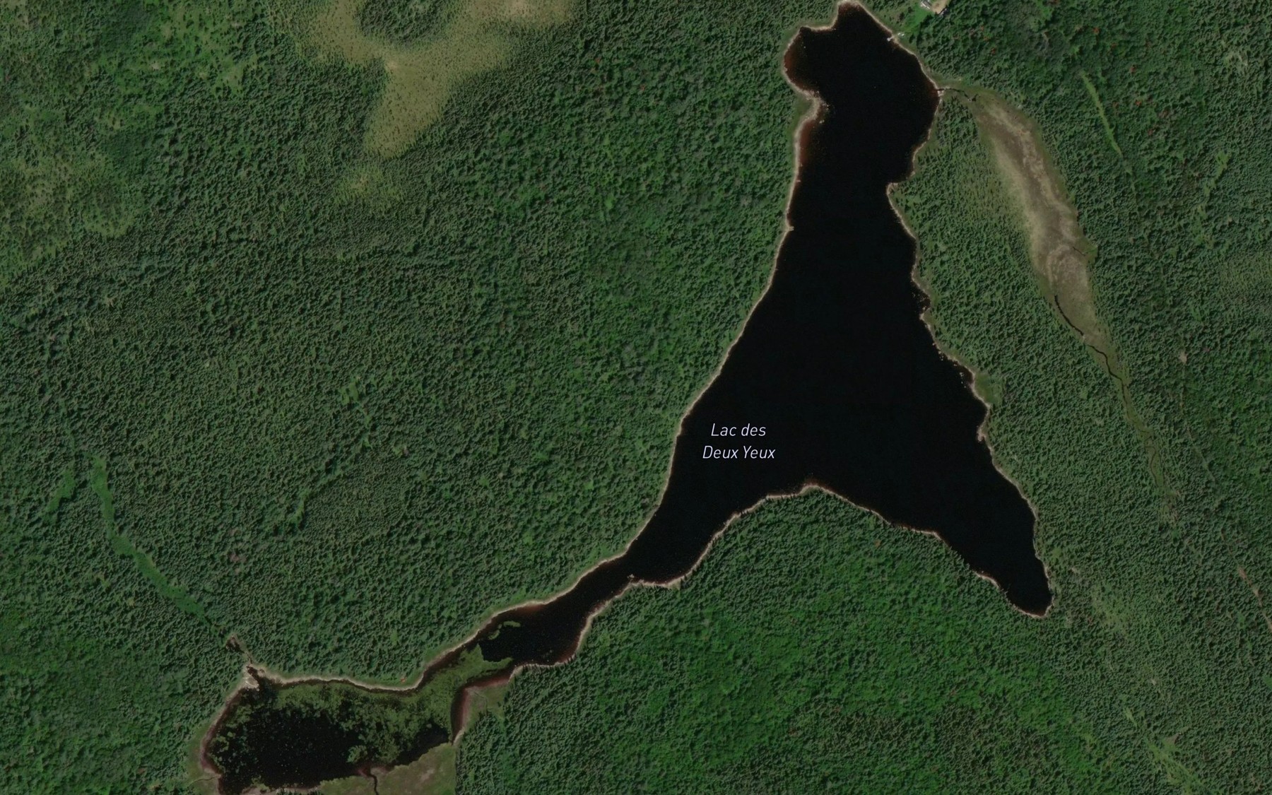 Satellite map of the Lac des Deux Yeux