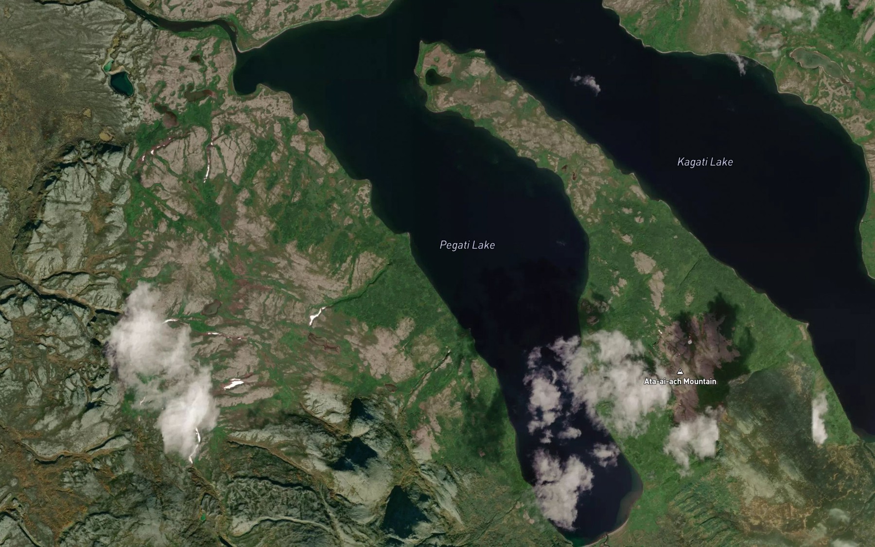 Satellite map of the Pegati Lake