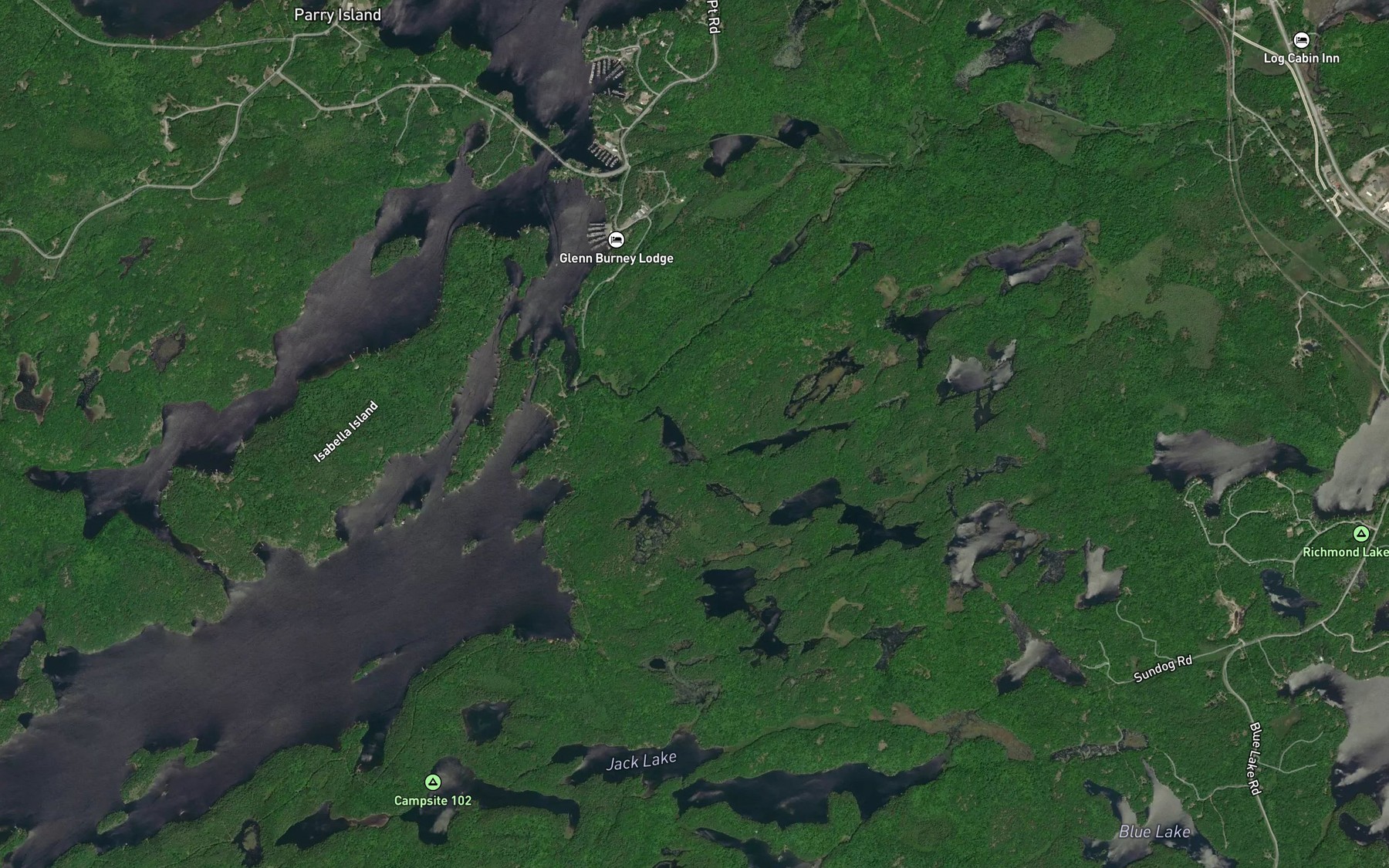 Satellite map of the Boyne River