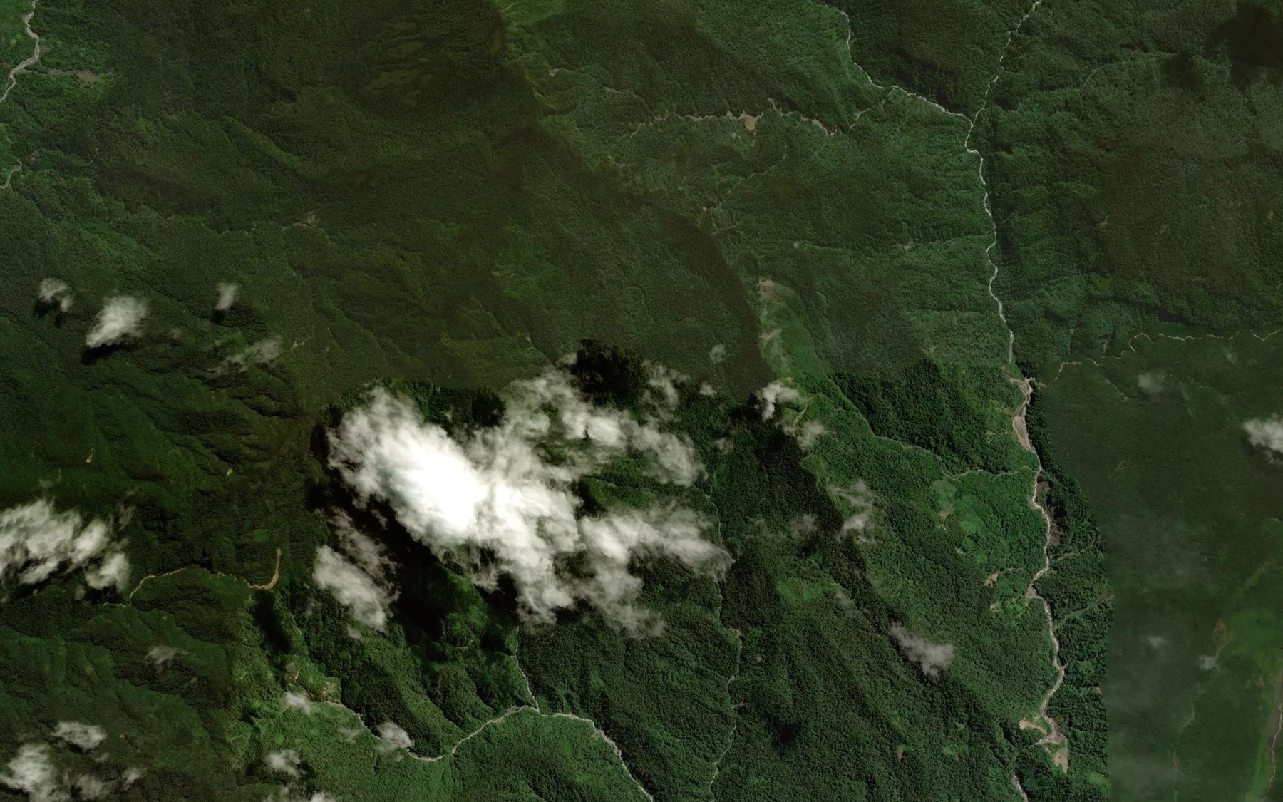Satellite map of the Tere Falls