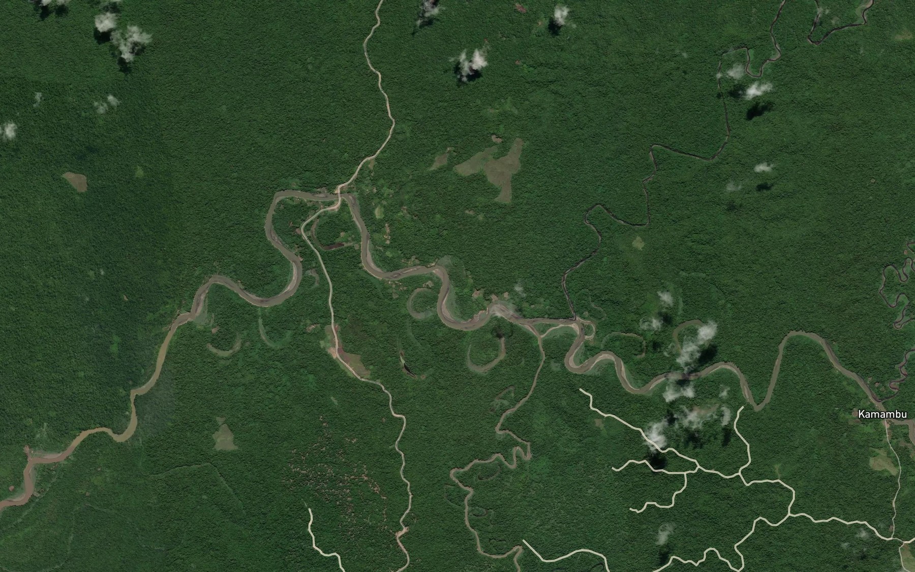 Satellite map of the Wanang River