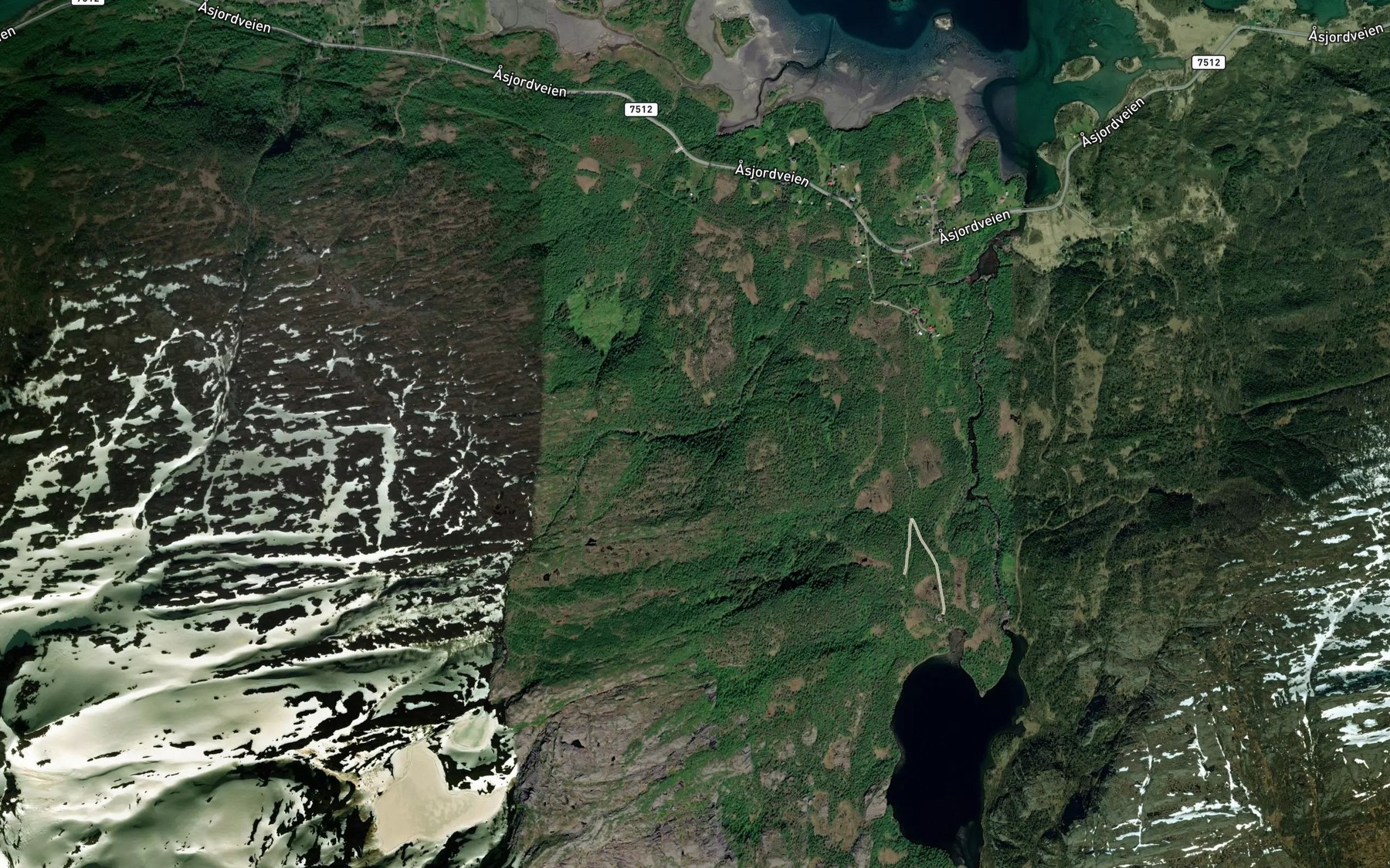 Satellite map of the Sagelva