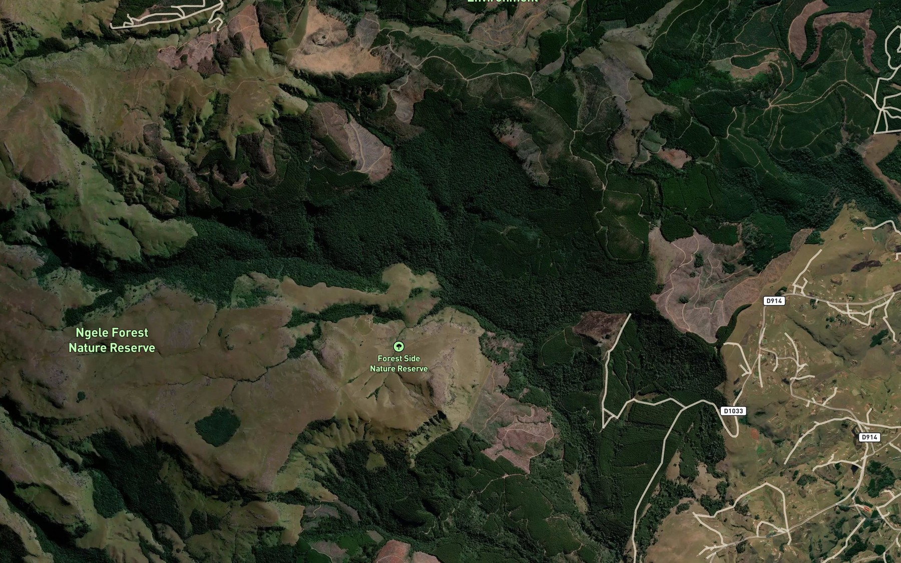 Satellite map of the Mthamvuna