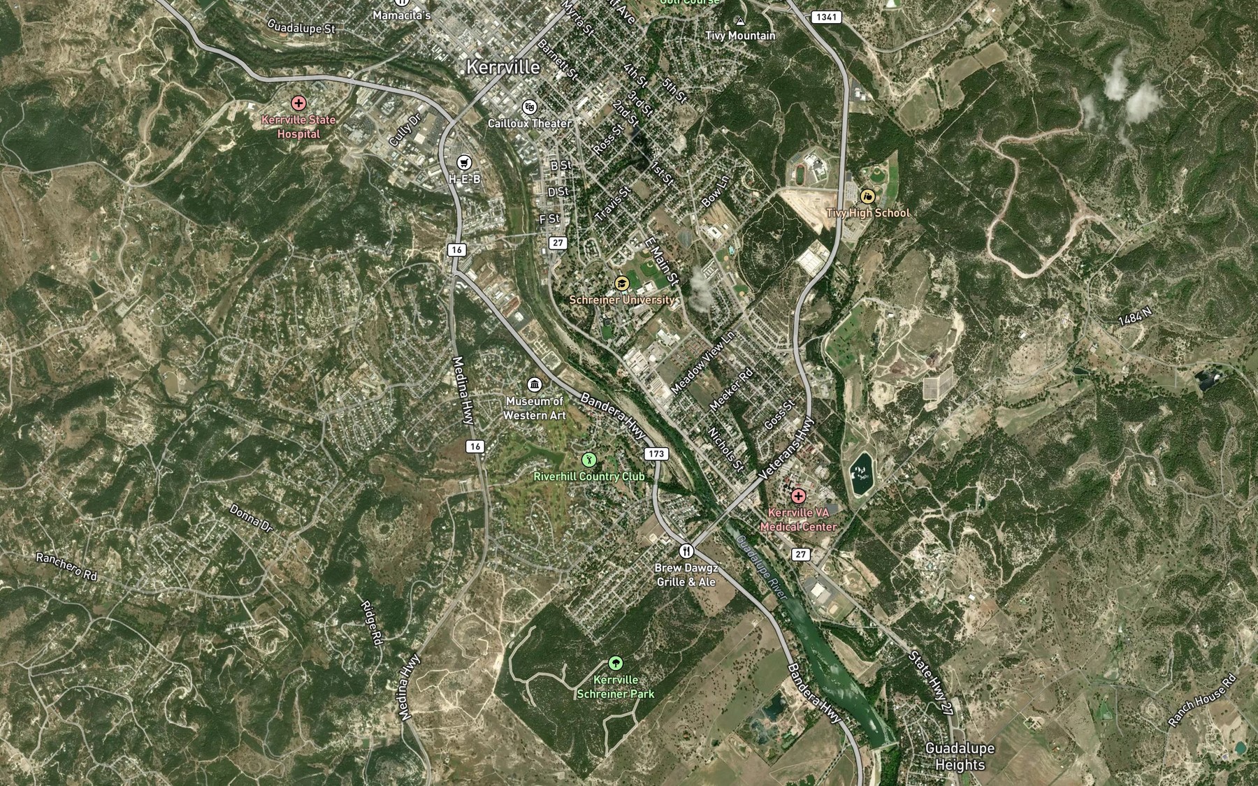 Satellite map of the Quinlan Creek