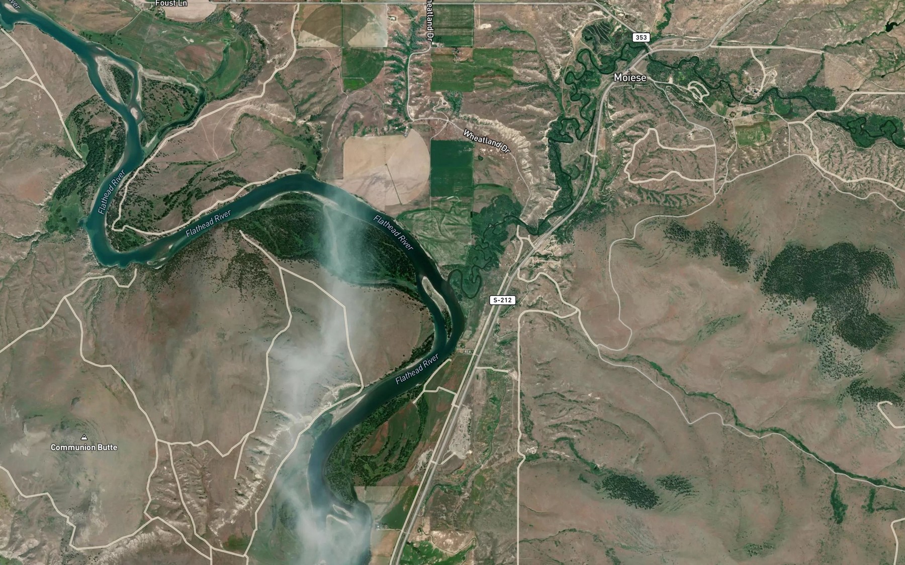 Satellite map of the Mission Creek