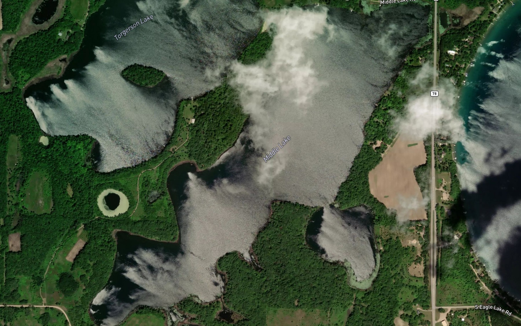 Satellite map of the Middle Lake