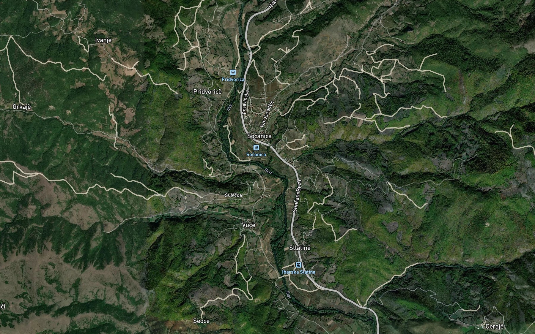 Satellite map of the Lumi Socanice