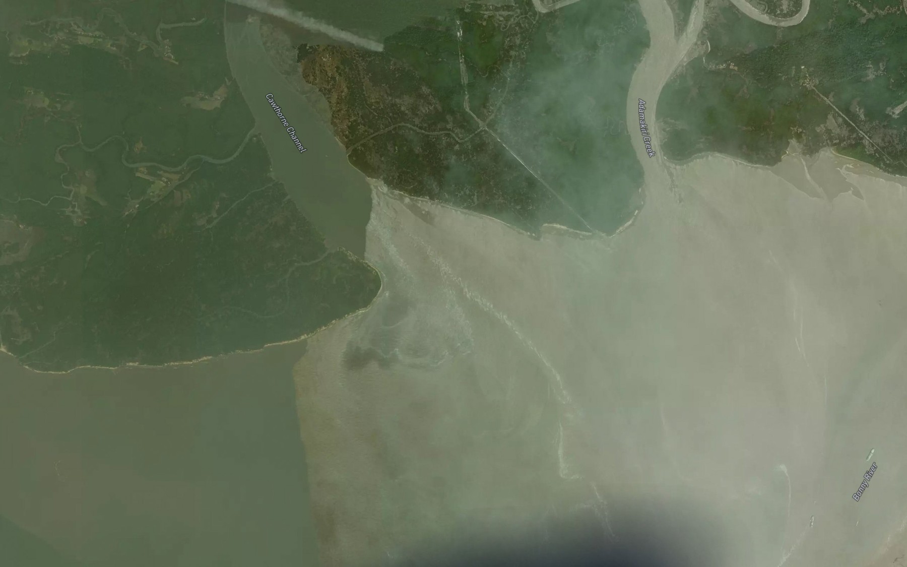Satellite map of the Cawthorne Channel