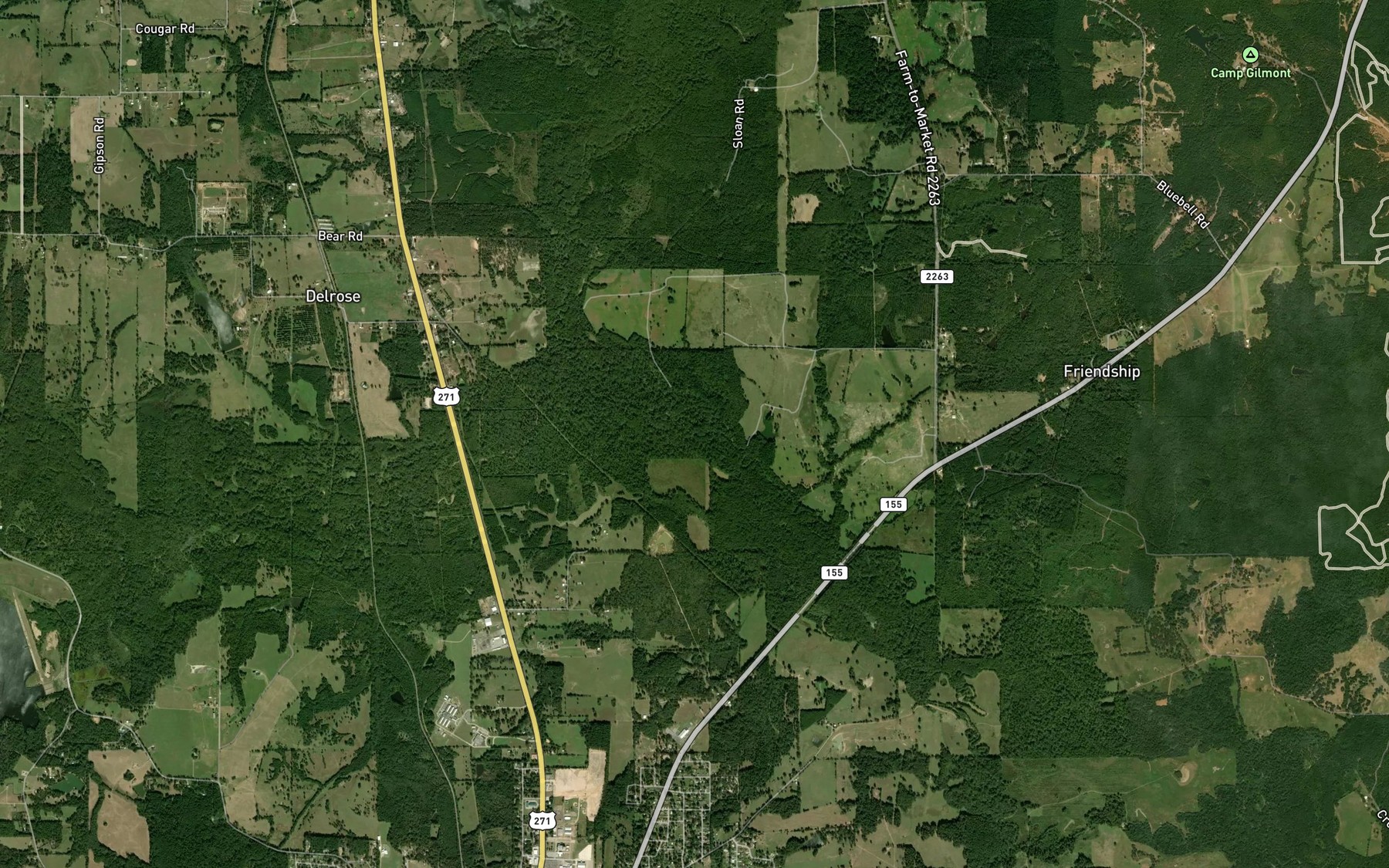 Satellite map of the Lilly Creek