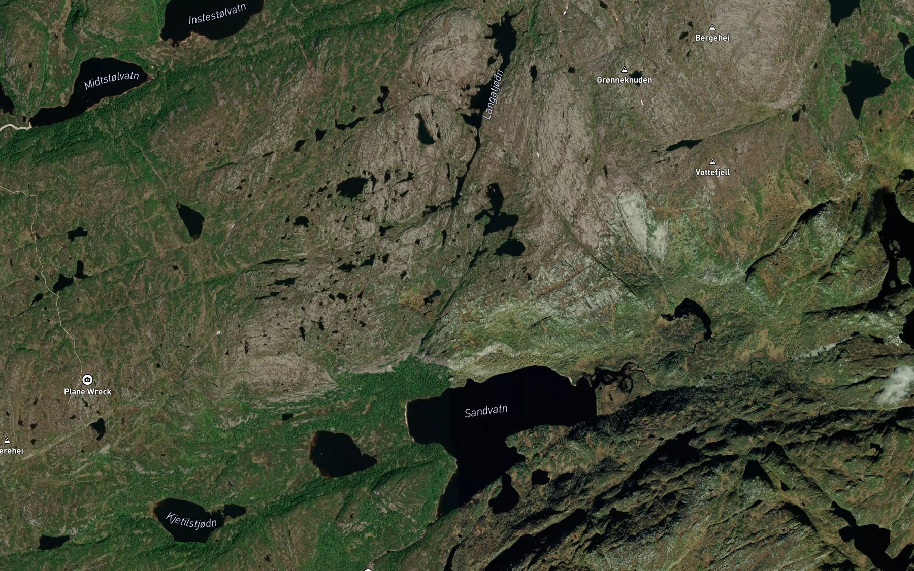 Satellite map of the Sandvassbekken