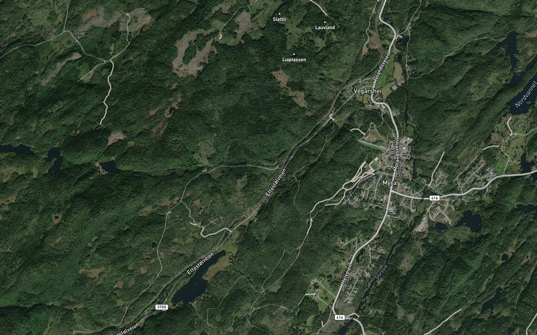 Satellite map of the Eskjedalsbekken