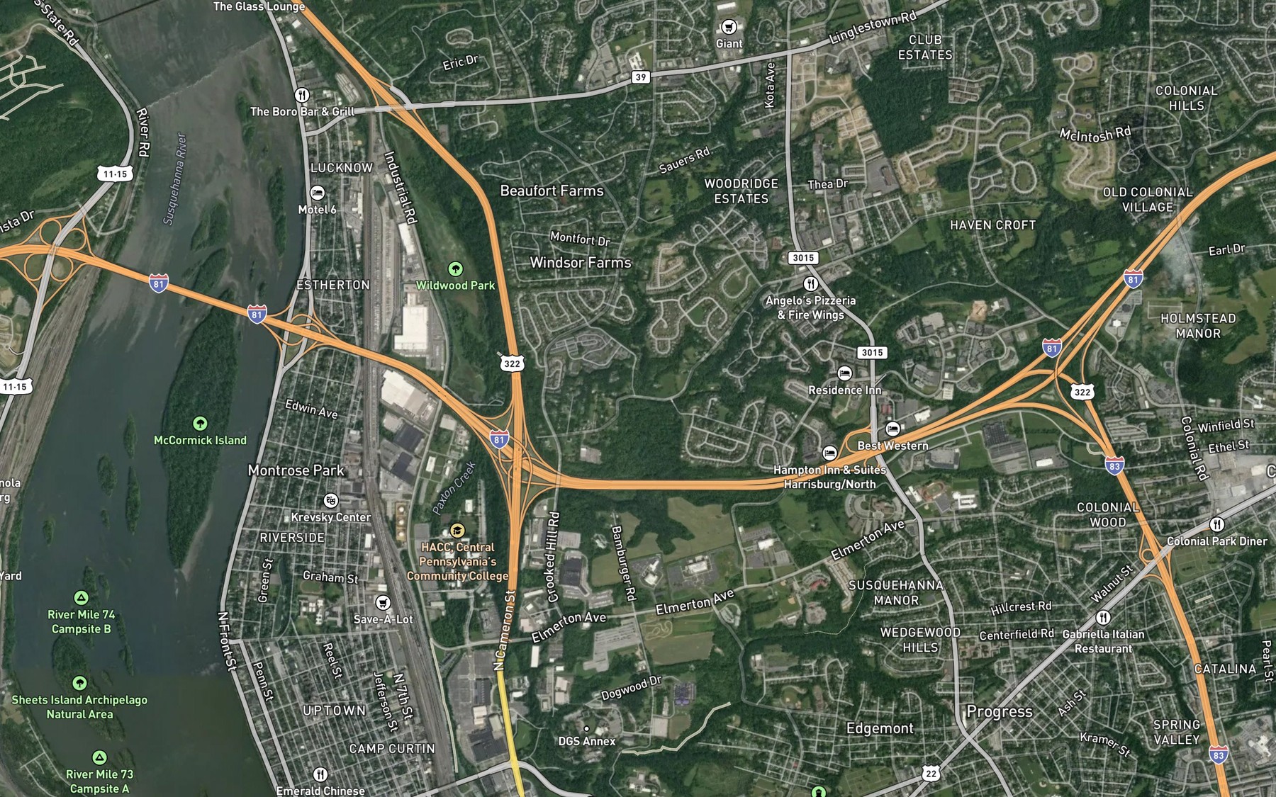 Satellite map of the Black Run