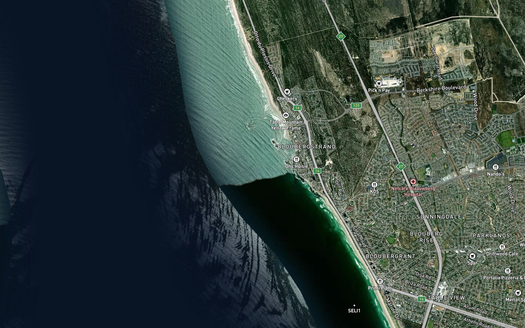 Satellite map of the Skulpbaai