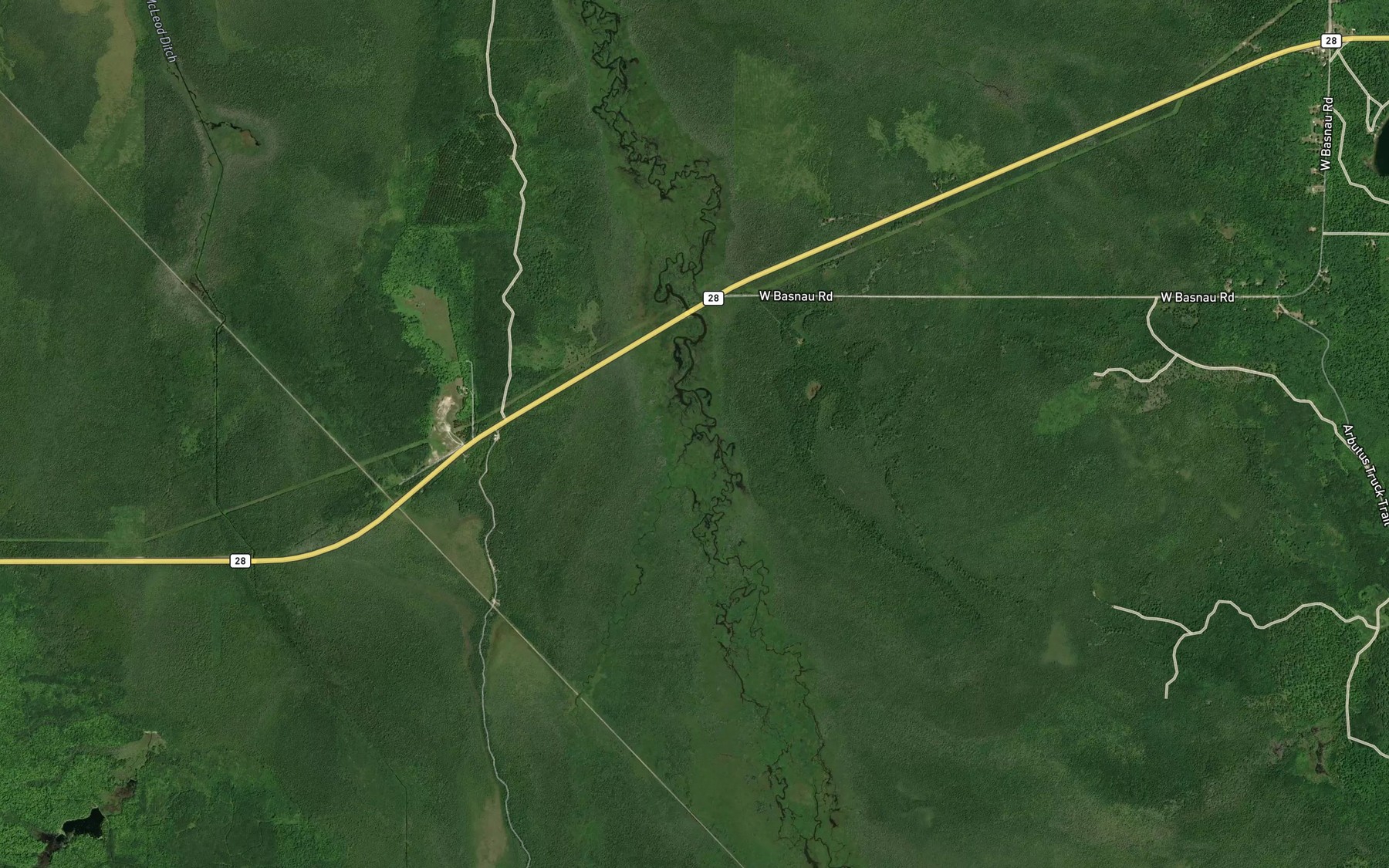 Satellite map of the West Branch Hendrie River