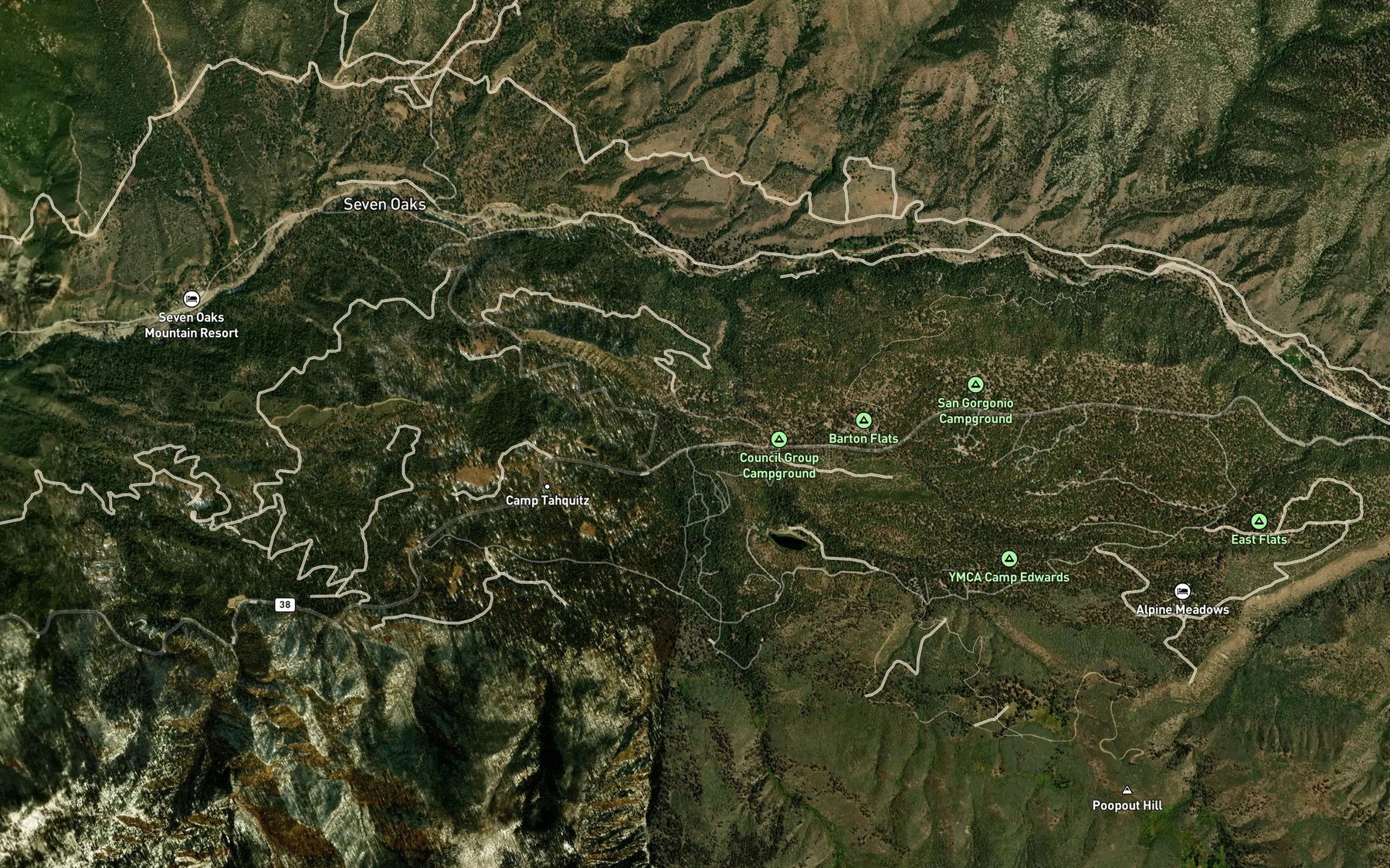 Satellite map of the Frog Creek