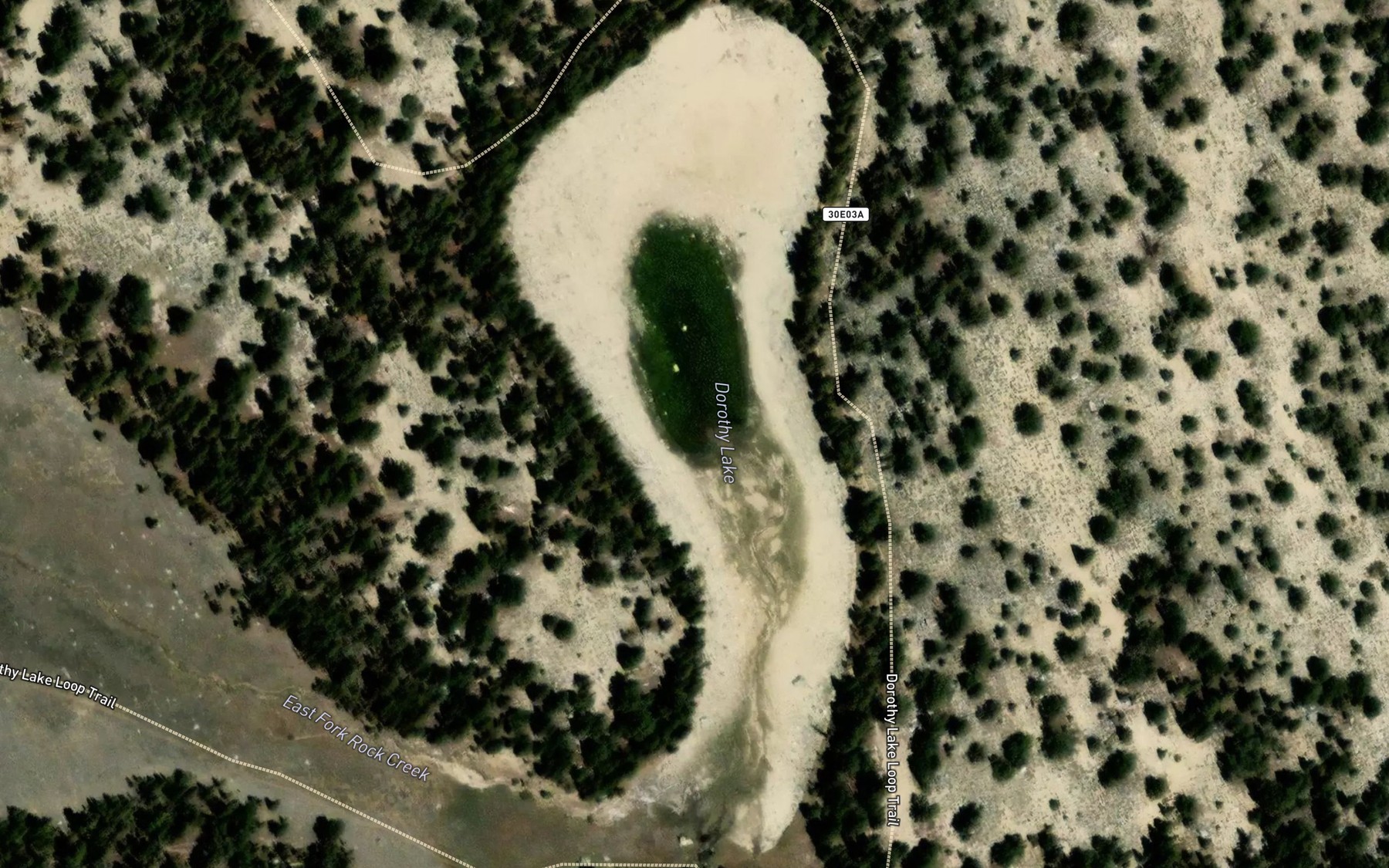 Satellite map of the Dorothy Lake