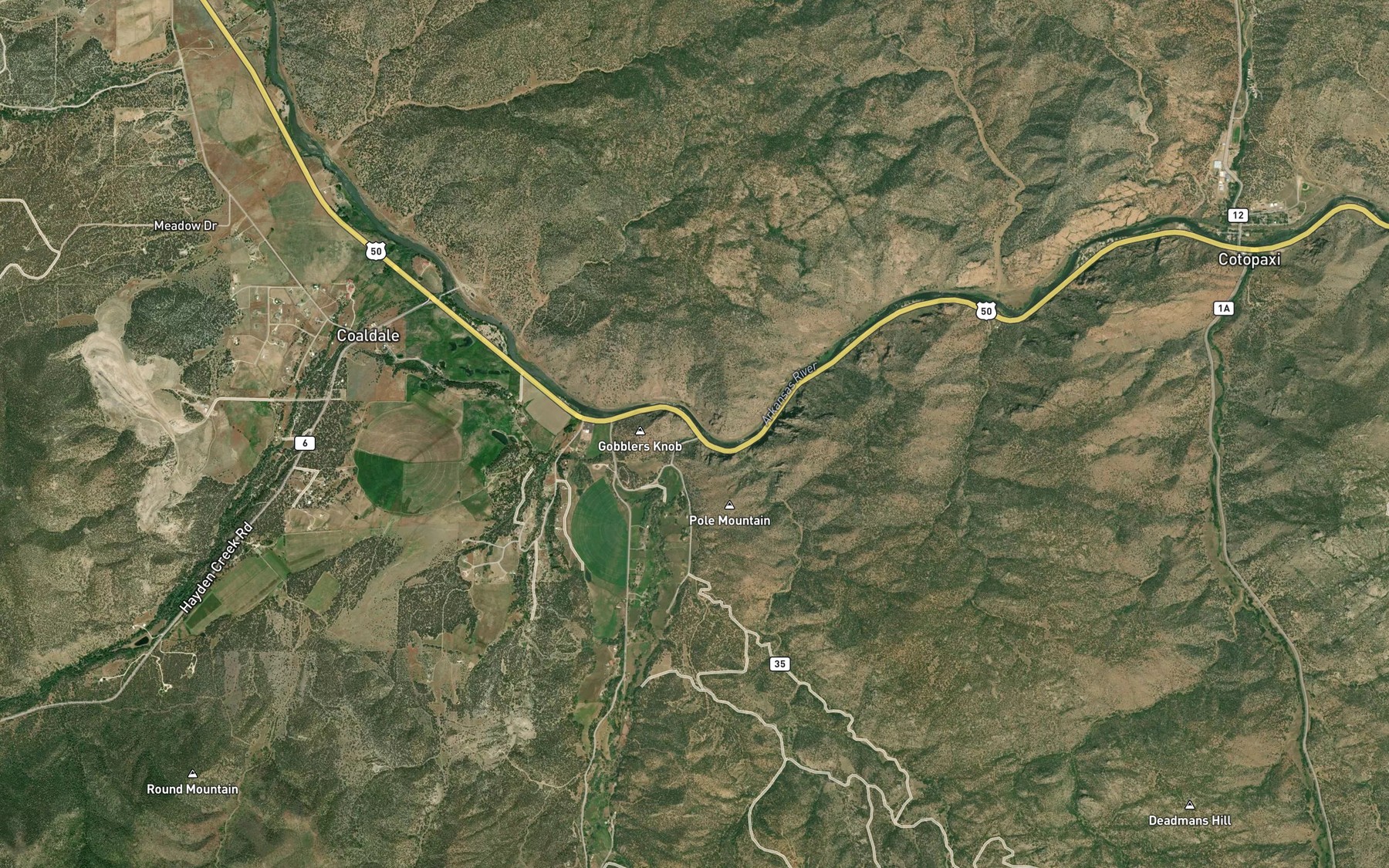 Satellite map of the Big Cottonwood Creek