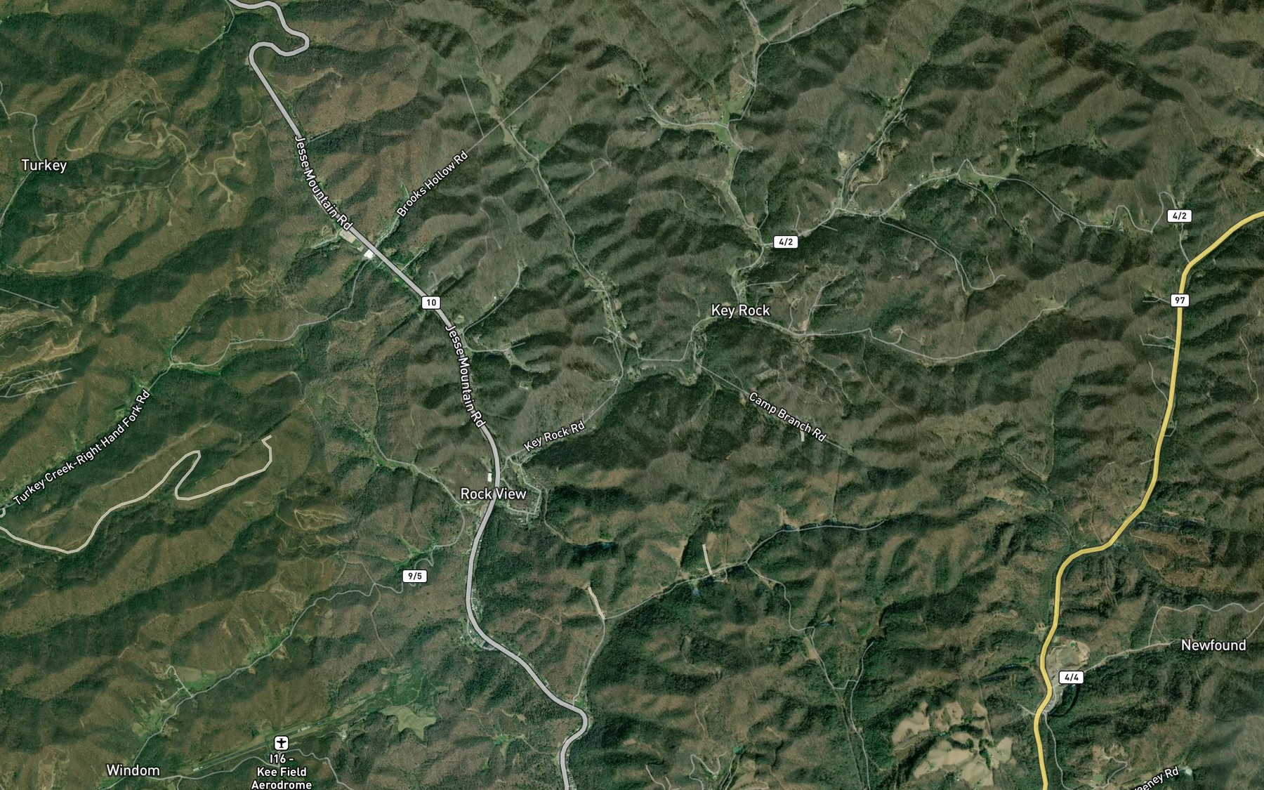 Satellite map of the Coon Fork