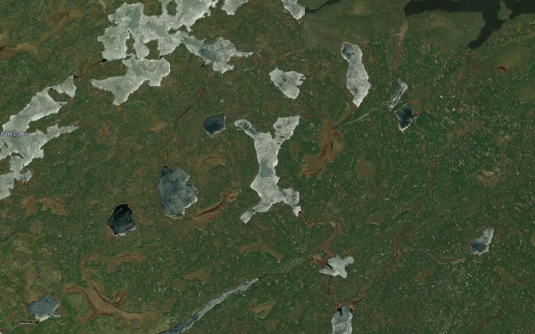 Satellite map of the Sims Lake