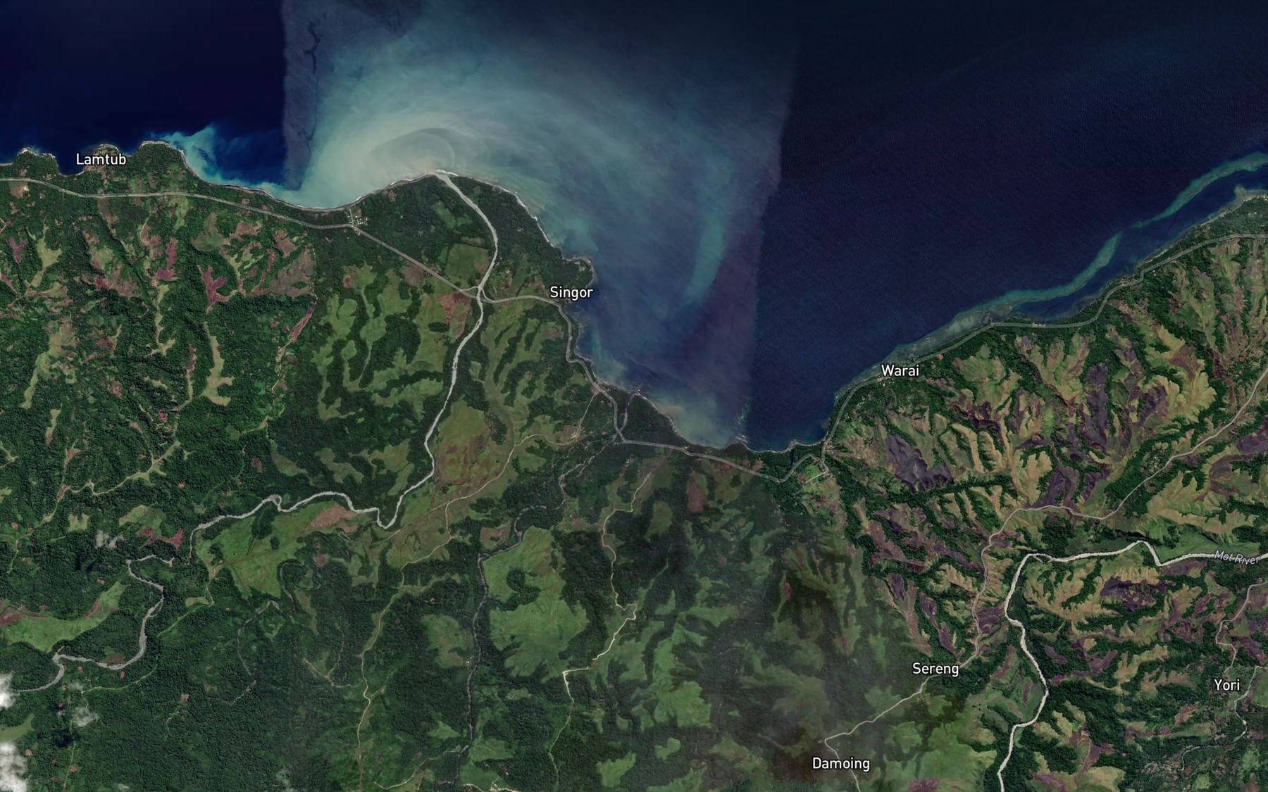 Satellite map of the Yakai River