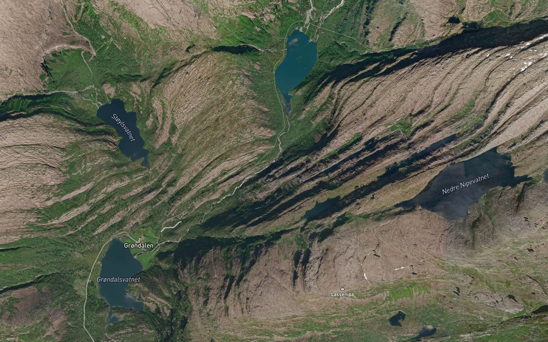 Satellite map of the Tverrfossen