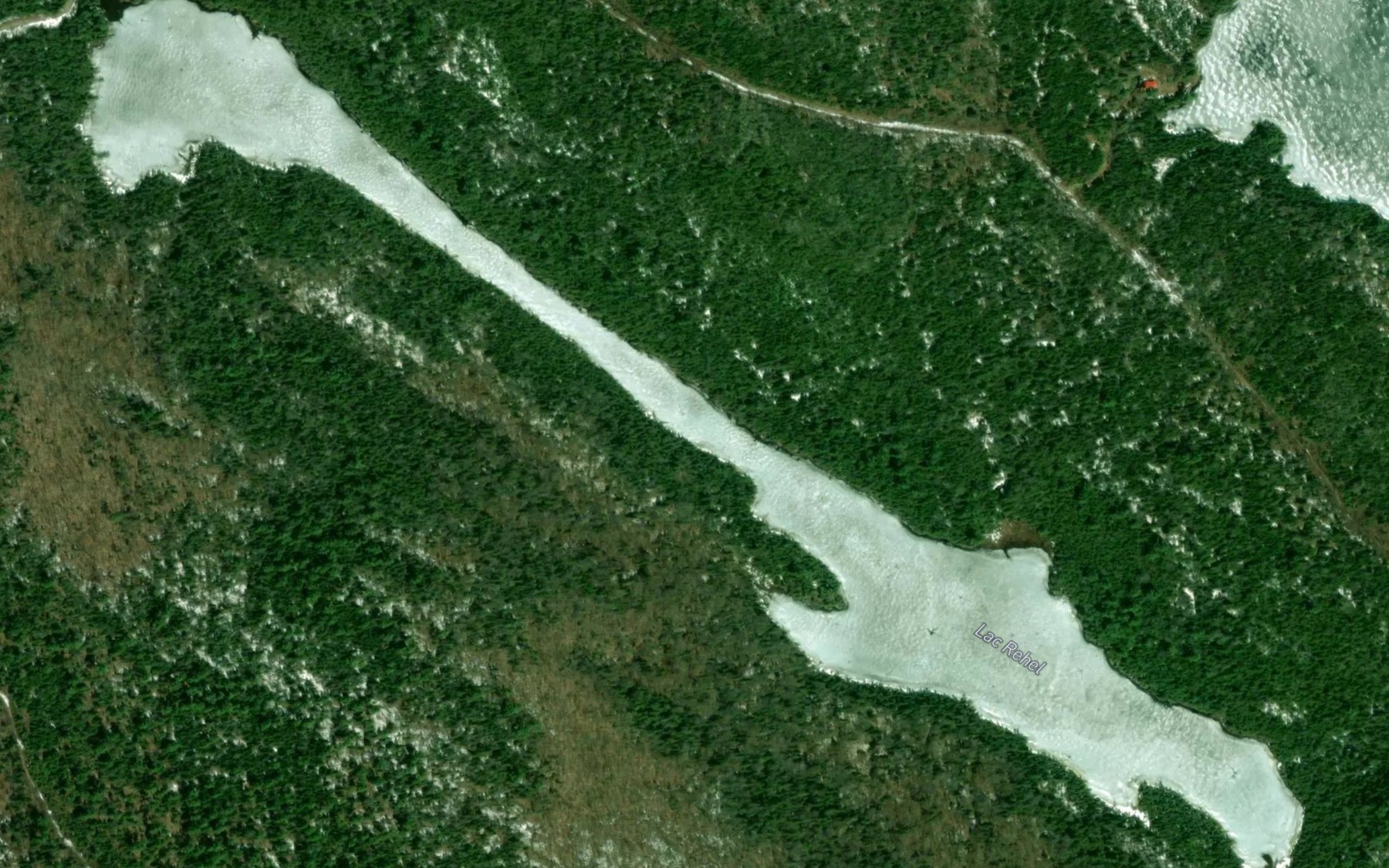 Satellite map of the Lac Rehel