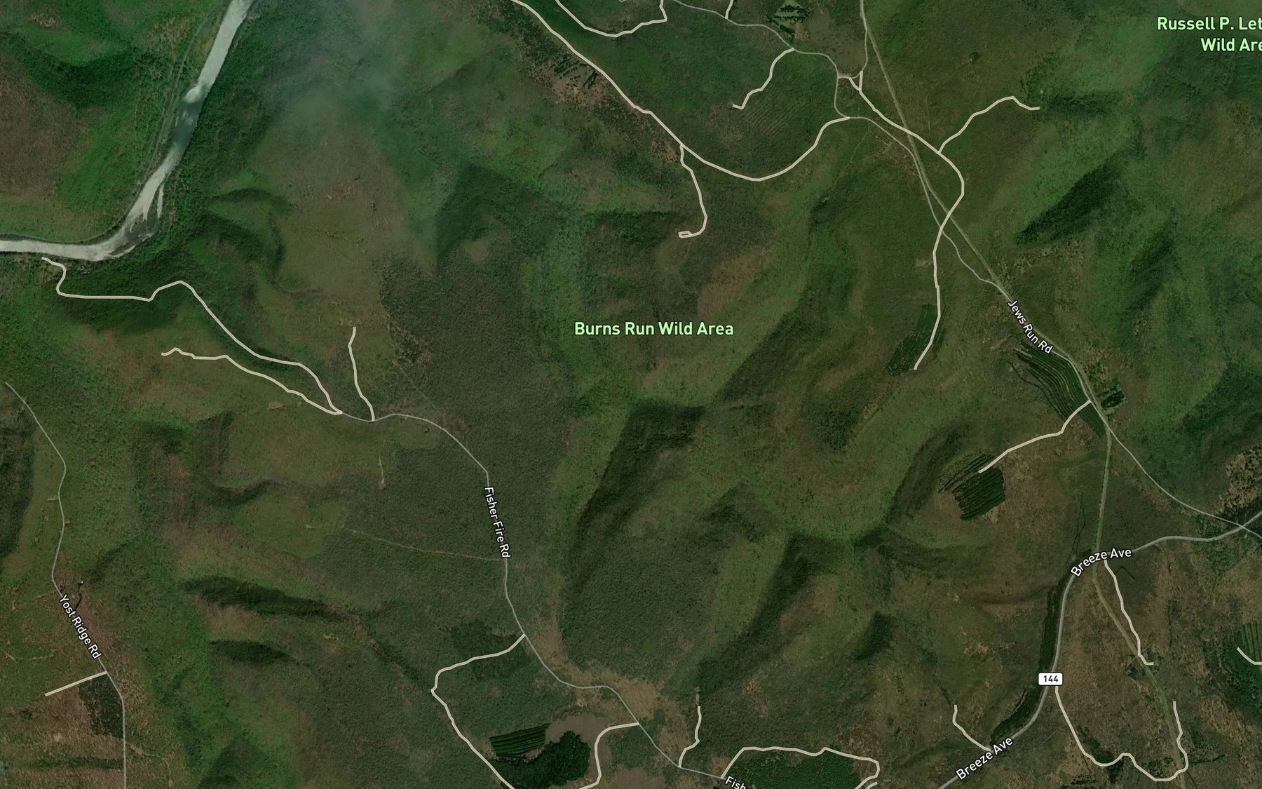 Satellite map of the Owl Run