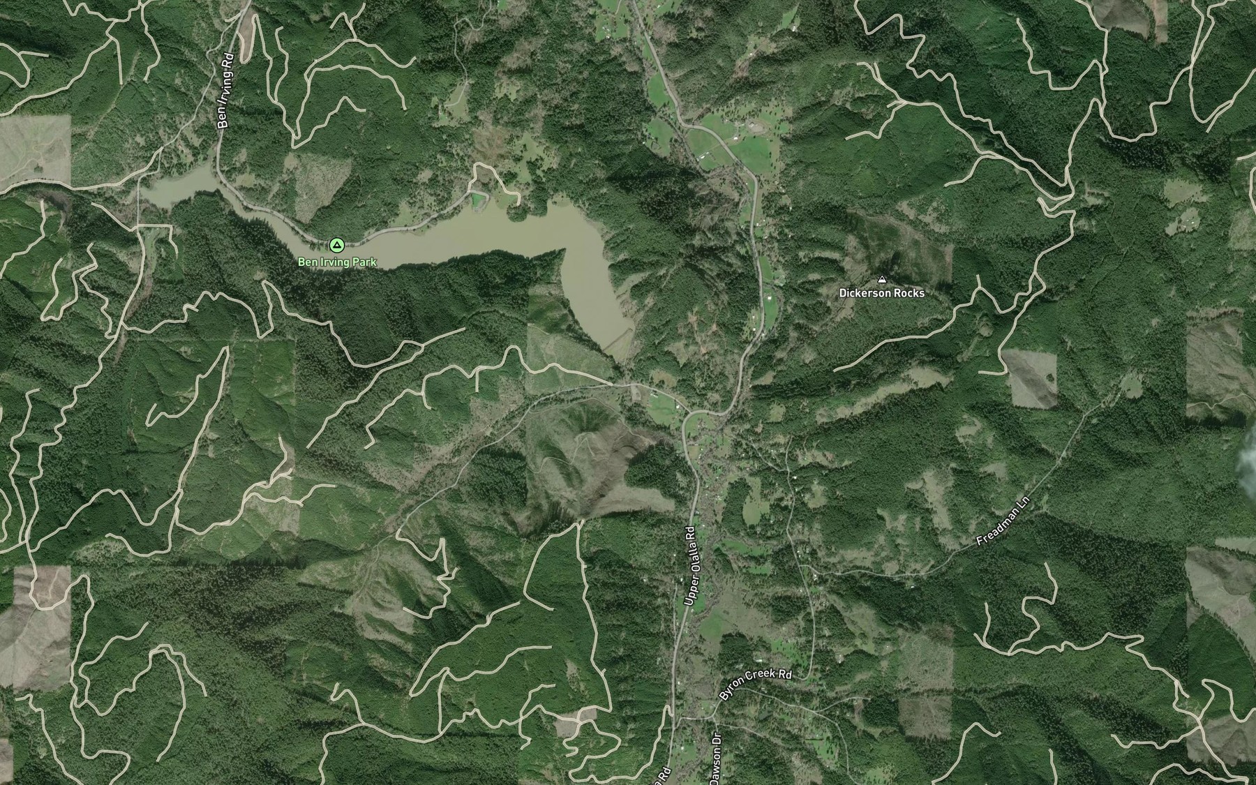 Satellite map of the Coarse Gold Creek