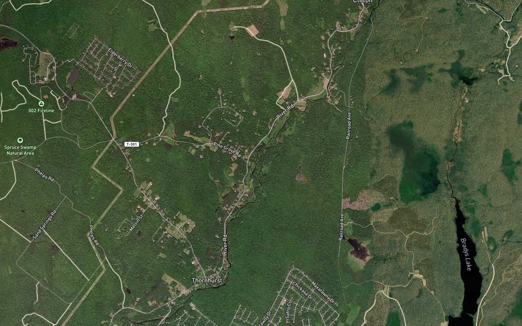 Satellite map of the Buckey Run