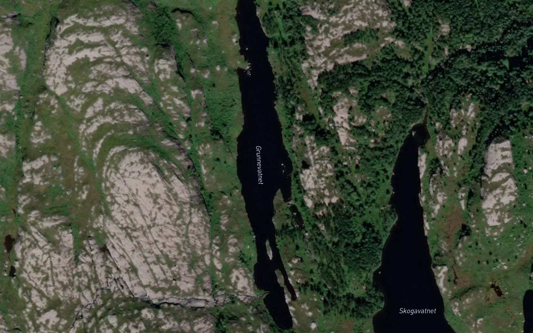 Satellite map of the Grunnevatnet