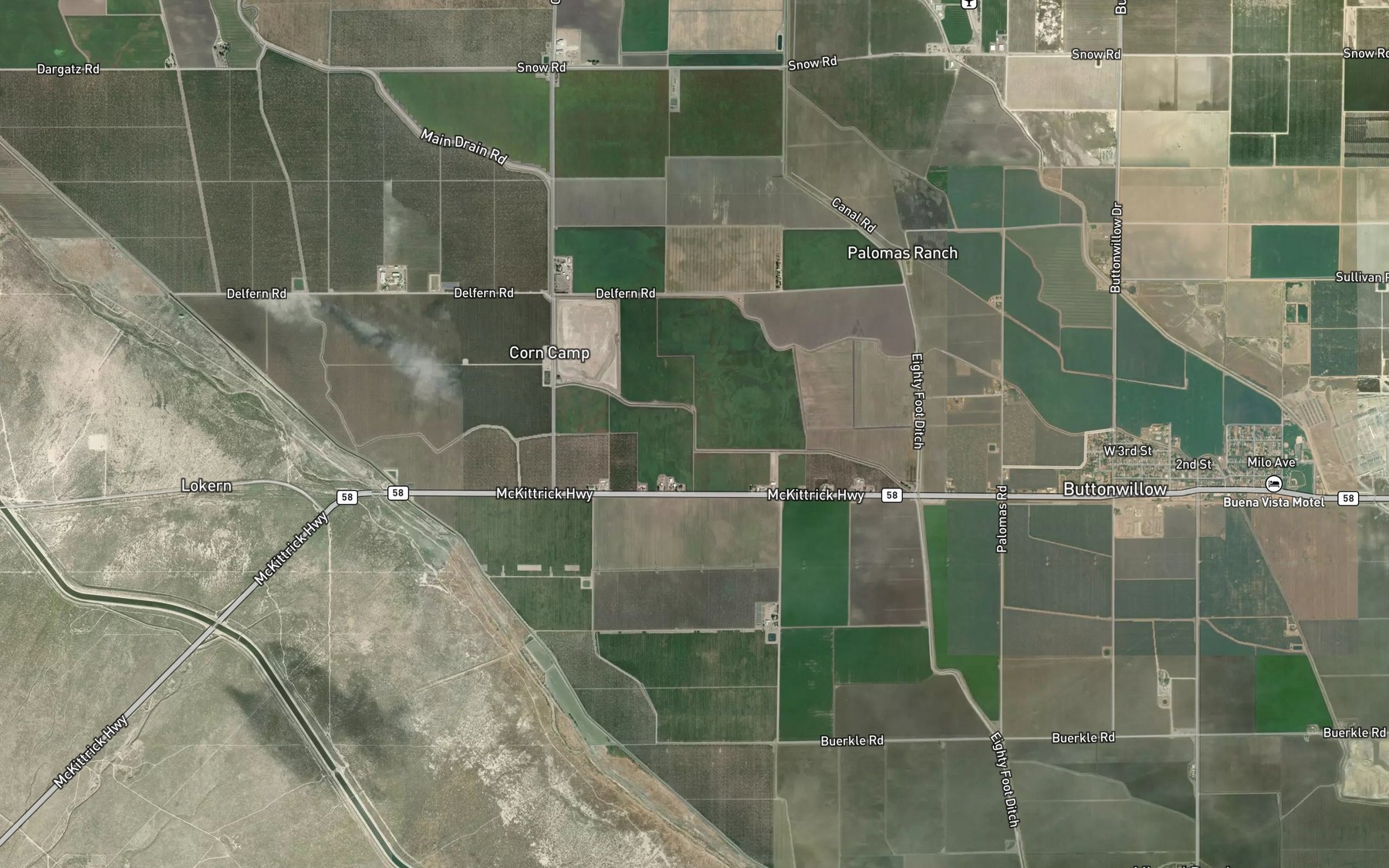 Satellite map of the Corn Camp Ditch