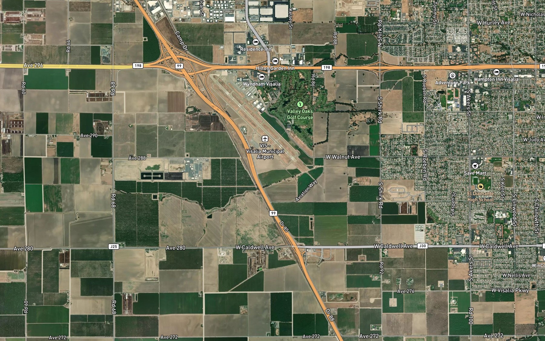 Satellite map of the Watson Ditch