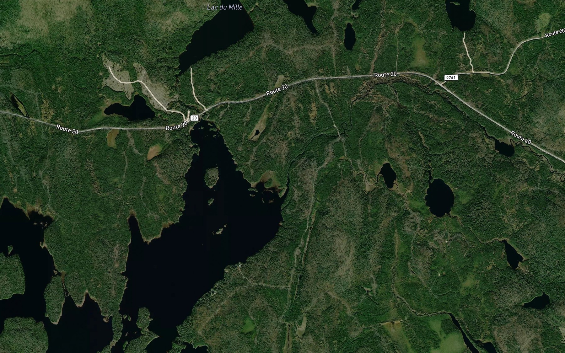 Satellite map of the Ruisseau de la Douce-Amere
