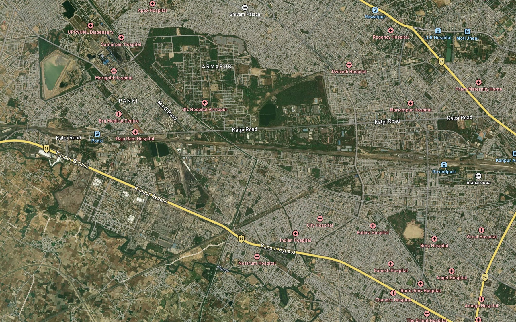 Satellite map of the Halwakhanda Distributary