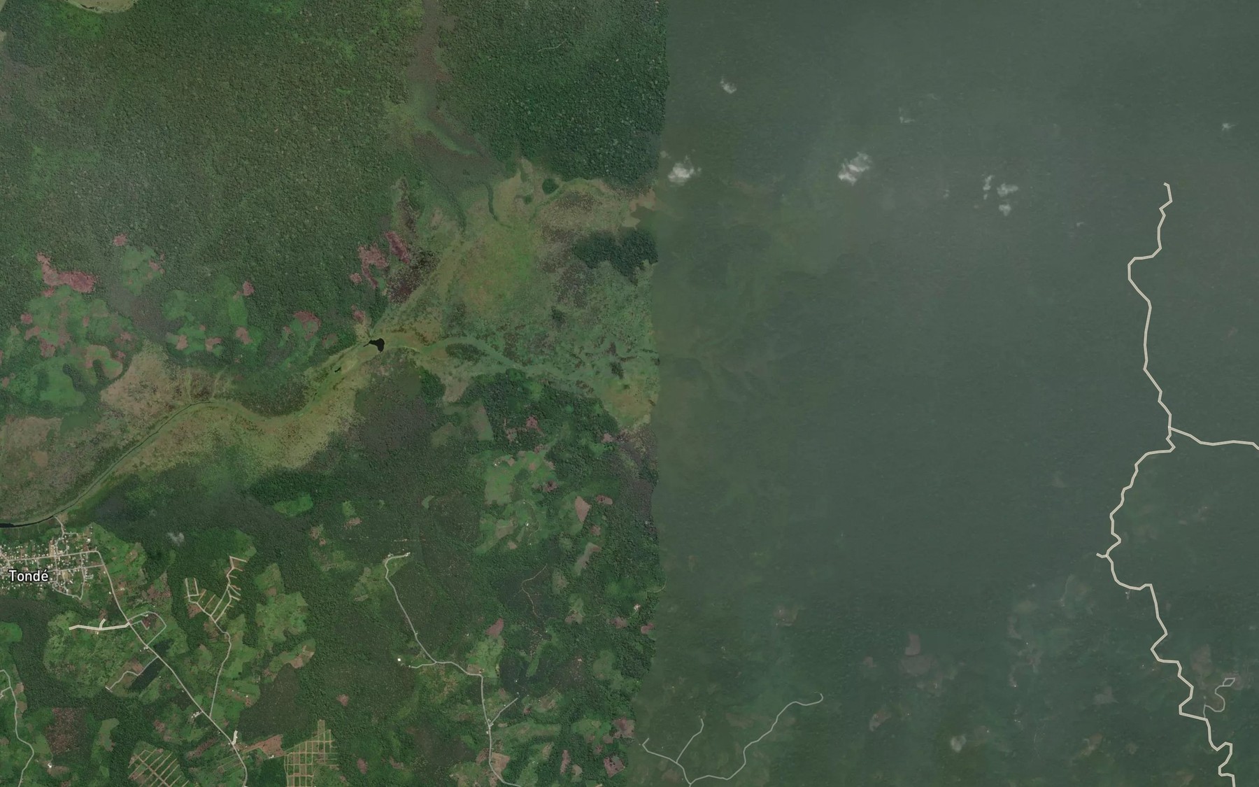 Satellite map of the Aroa