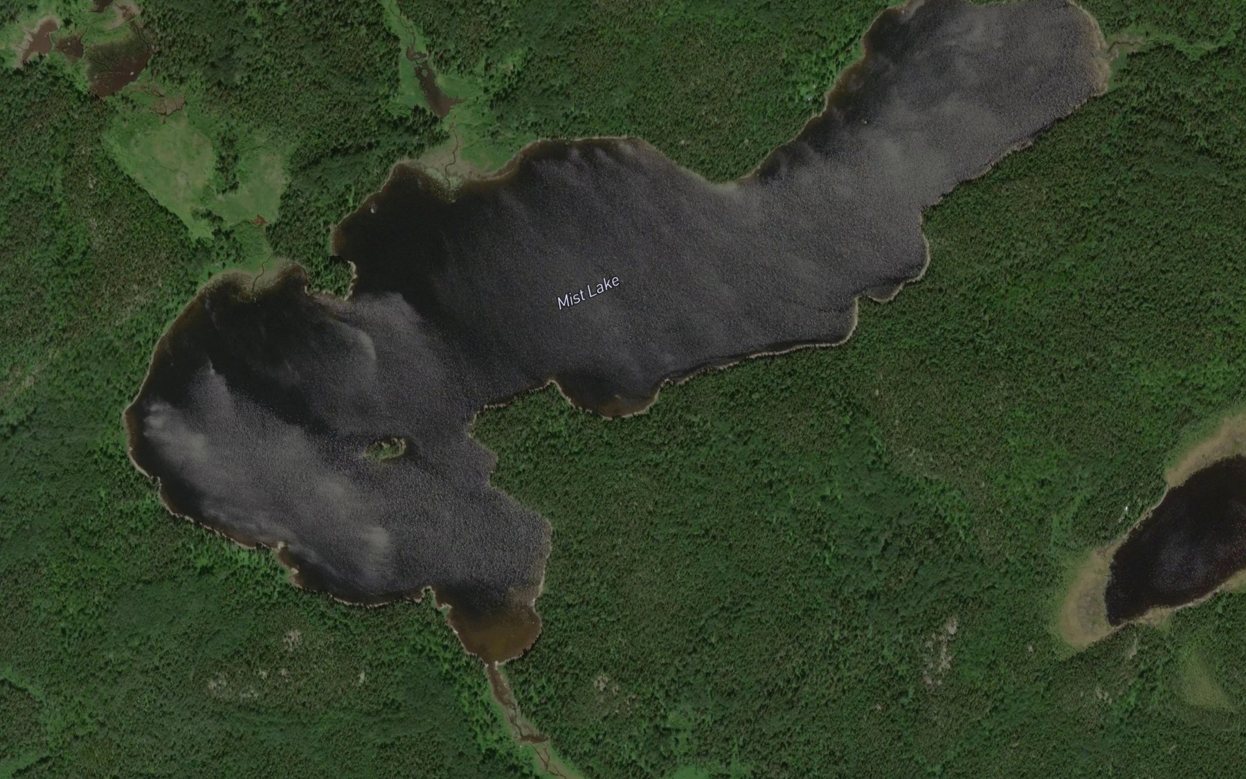 Satellite map of the Mist Lake