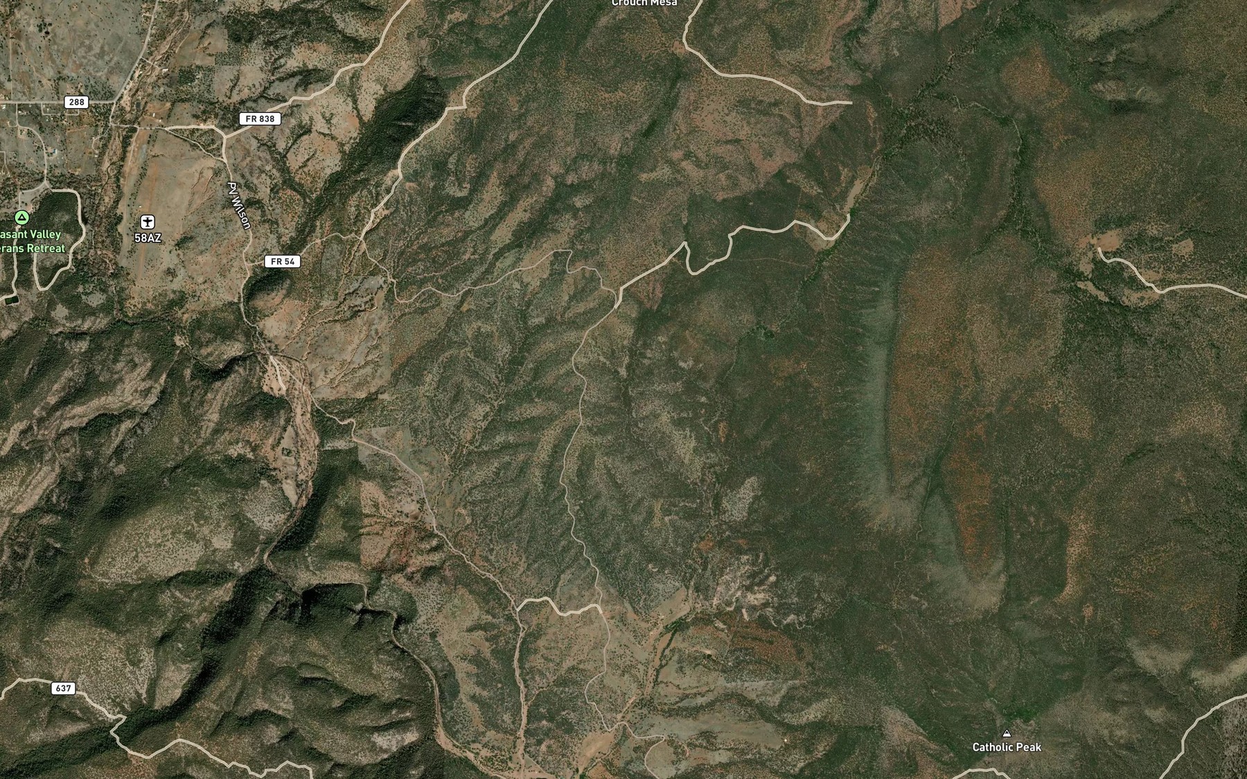 Satellite map of the Divided Spring