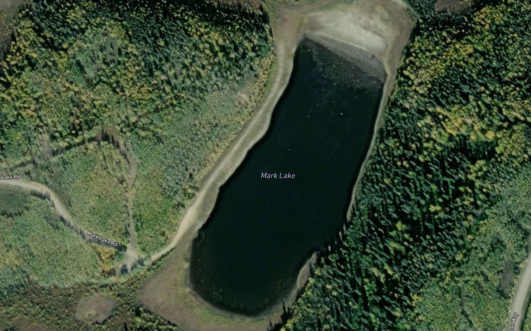 Satellite map of the Mark Lake