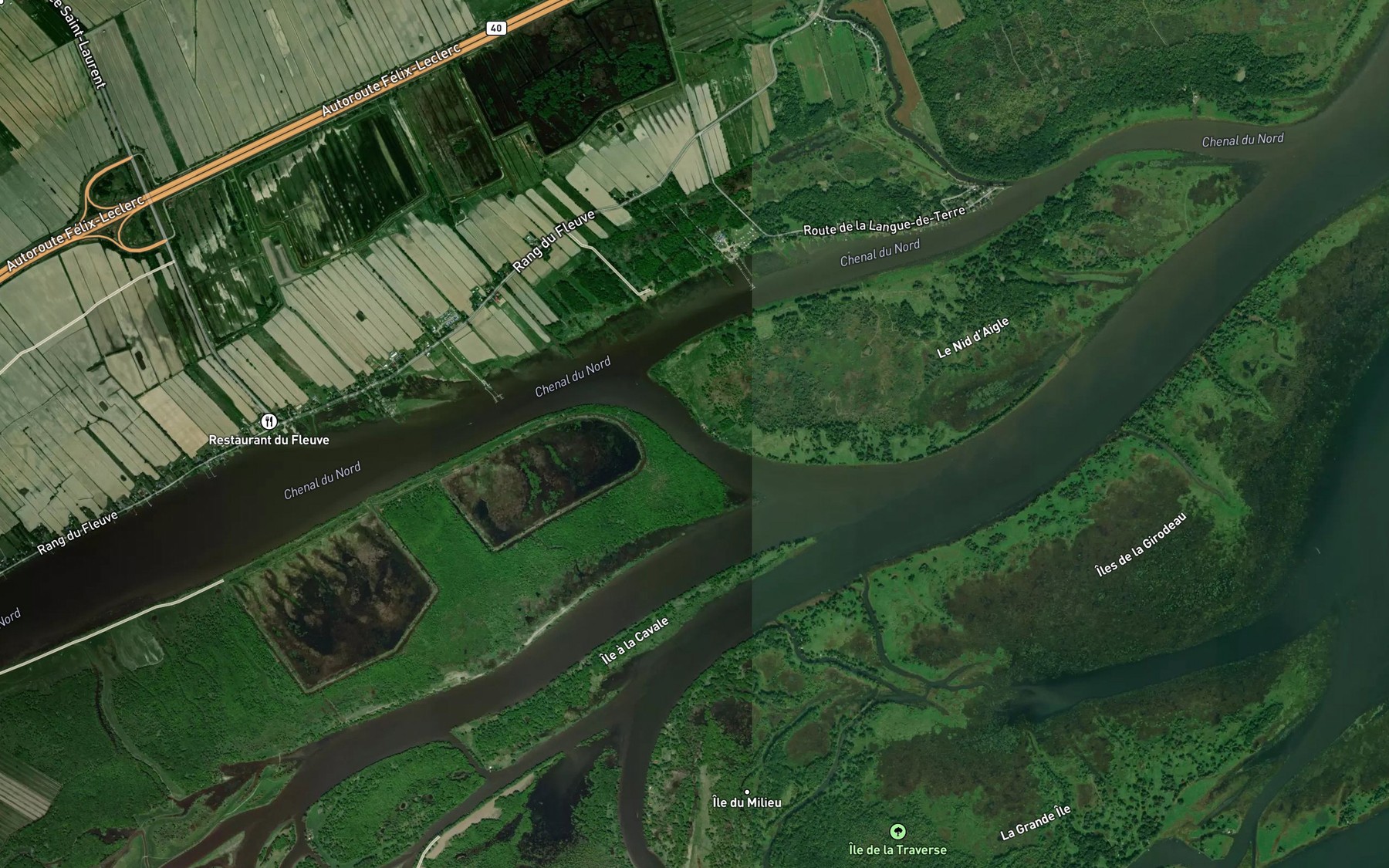 Satellite map of the Chenal du Nid d'Aigle