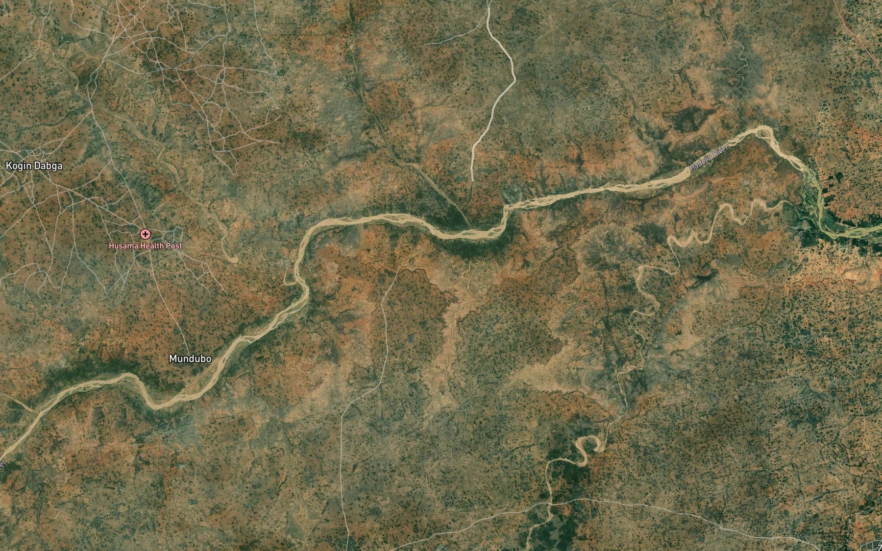 Satellite map of the River Magaga