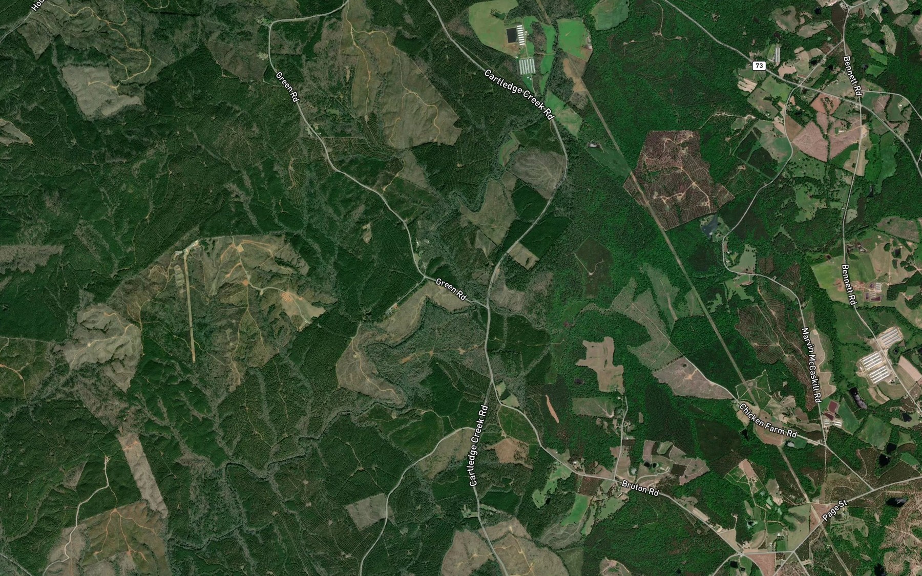 Satellite map of the Little Mountain Creek