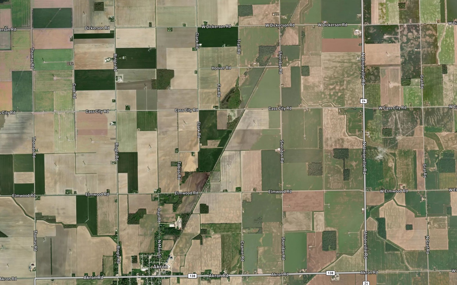 Satellite map of the Hoover Drain