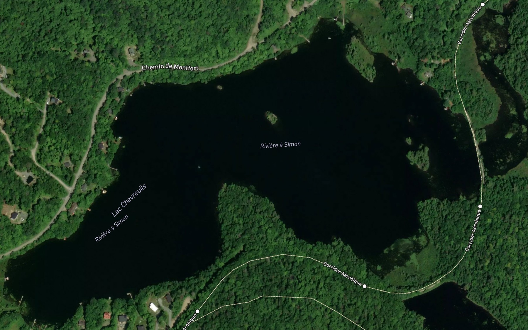 Satellite map of the Lac Chevreuils